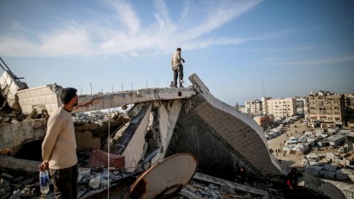 Gazze kentinde, enkaz kaldırma çalışması yürütüldü